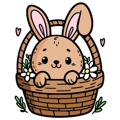 easter bunny in basket