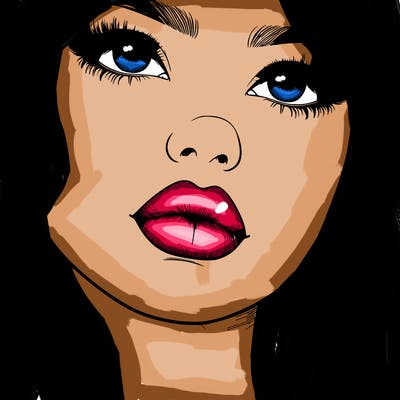 really realistic girl with lips