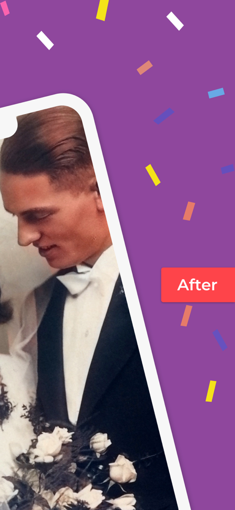 Colorize - Color to Old Photos - A colorized old wedding photo shown in the Colorize app