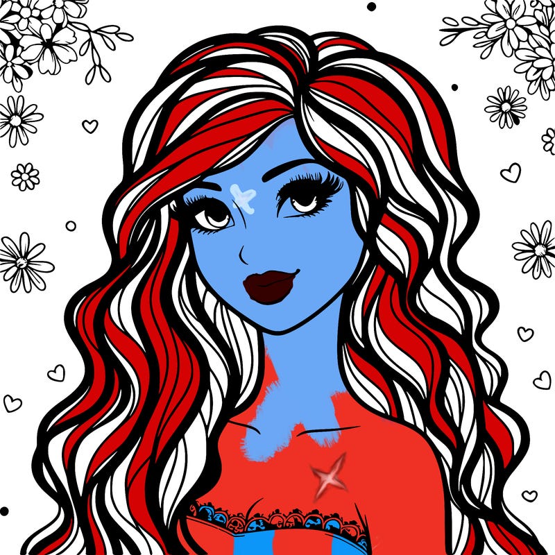 pretty woman with long wavy hair