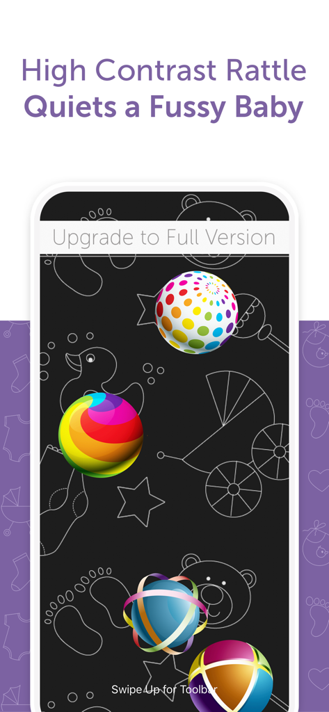 White Noise Baby Lite - Fonction hochet bébé à fort contraste avec des sphères et des formes colorées pour apaiser un nourrisson agité