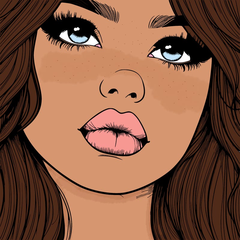 really realistic girl with lips