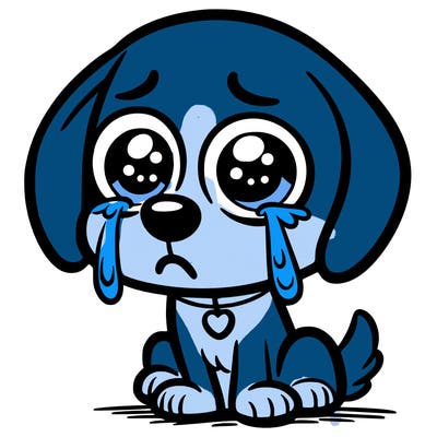 dog with tears
