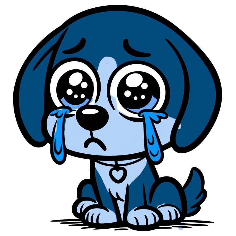 dog with tears