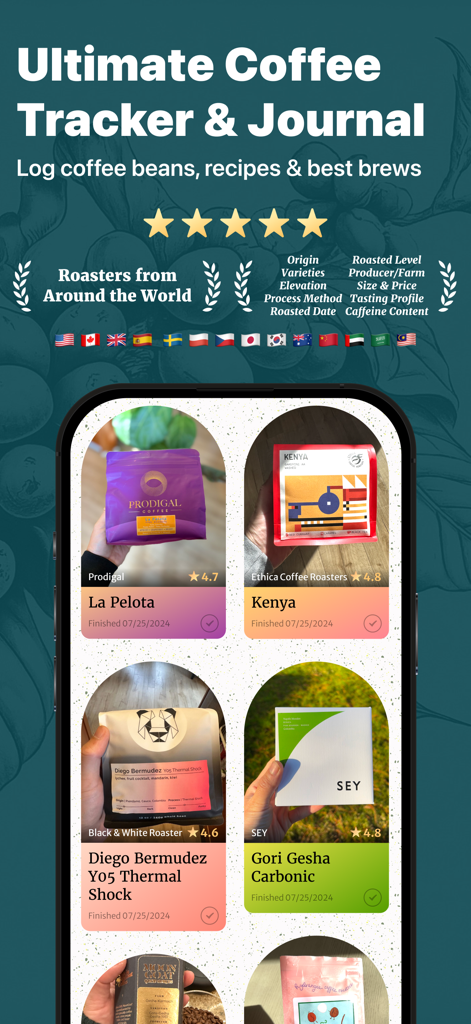 Coffee Journal BeanBook Food Drink App MWM