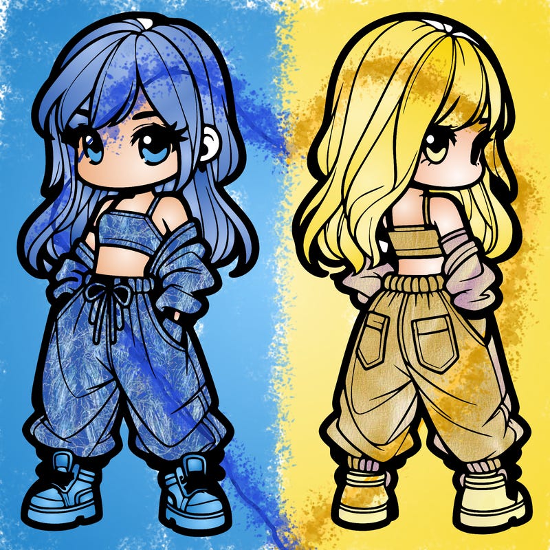 girl in crop top and baggy pants