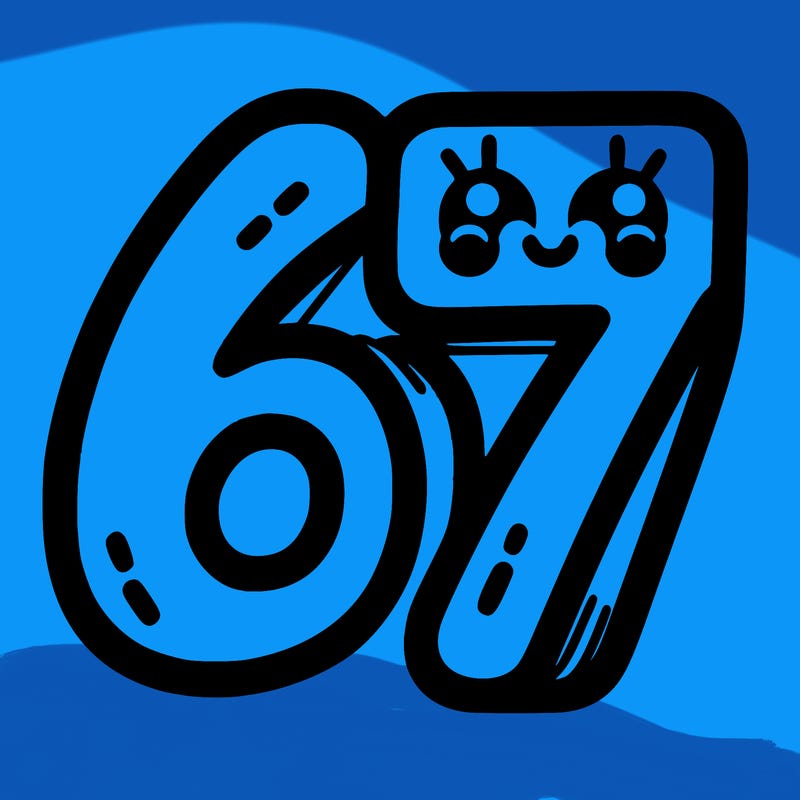 the numbers 67