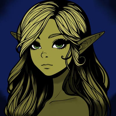 elf girl realistic dark fantasy