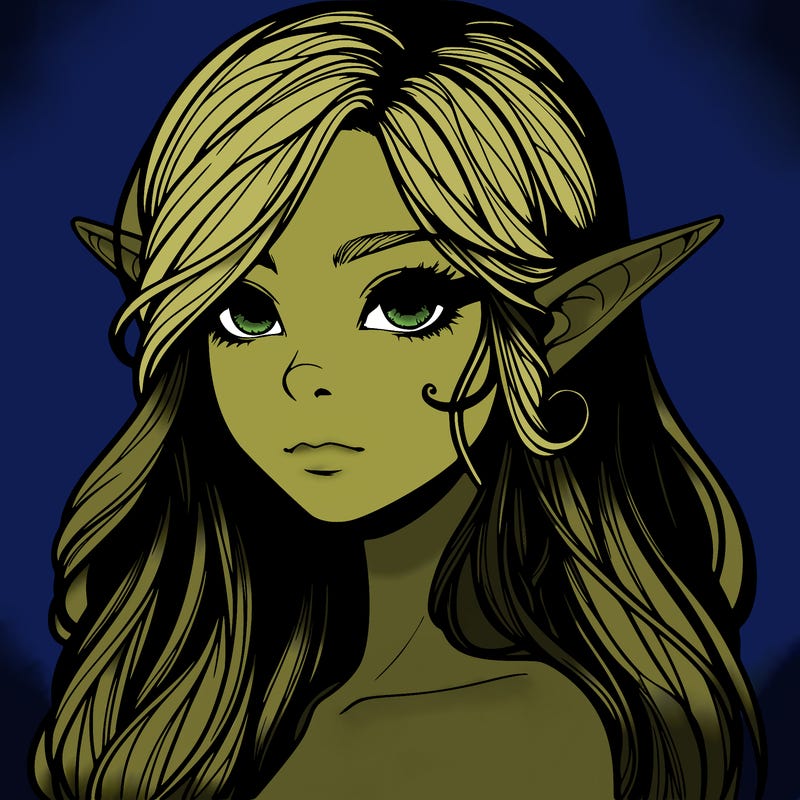 elf girl realistic dark fantasy