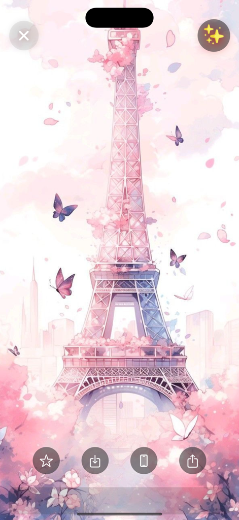 Girly Vibes Backgrounds - A pink aesthetic wallpaper of the Eiffel Tower with butterflies and cherry blossoms