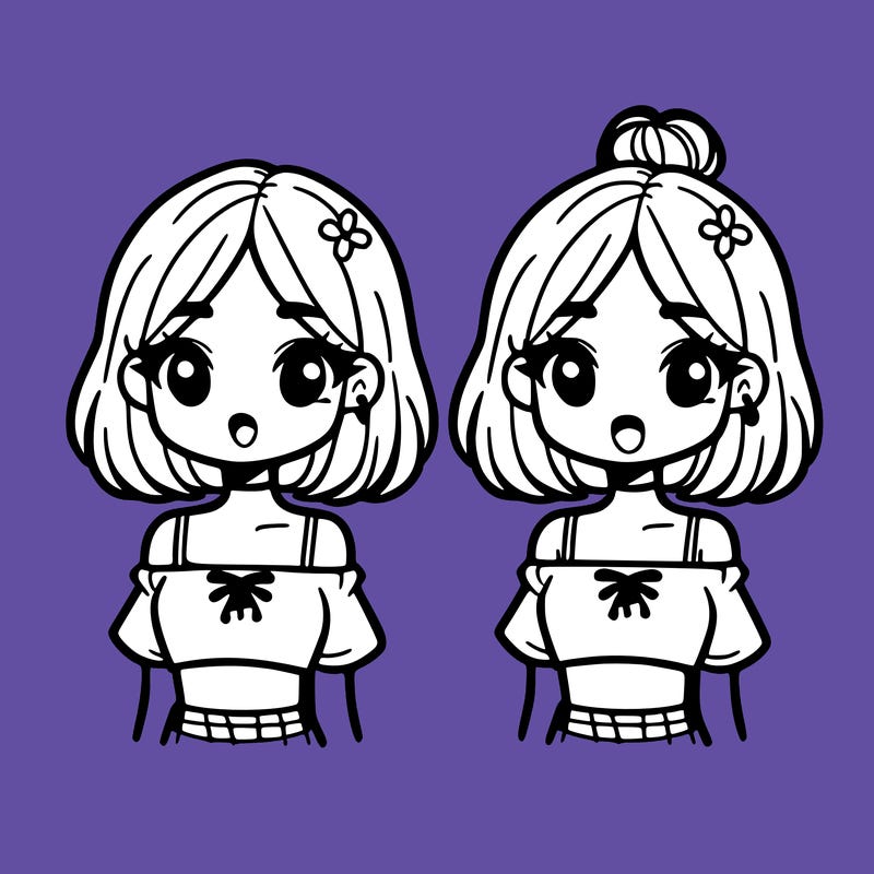 twin girls in crop tops