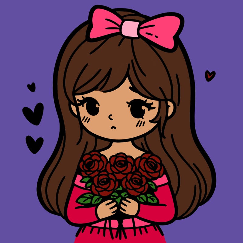 a girl holding a roses