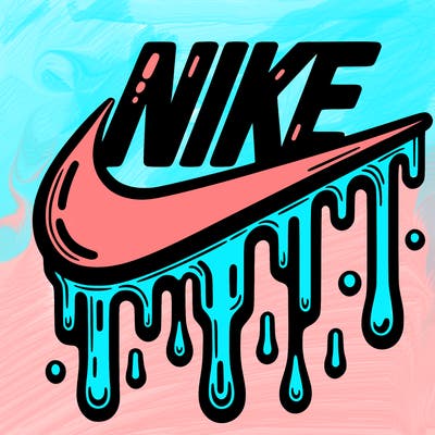 dripping nike logo