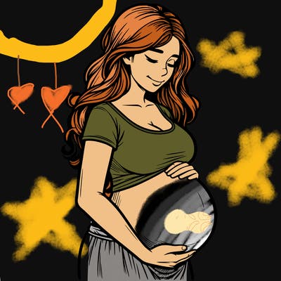 woman heavily pregnant realistic