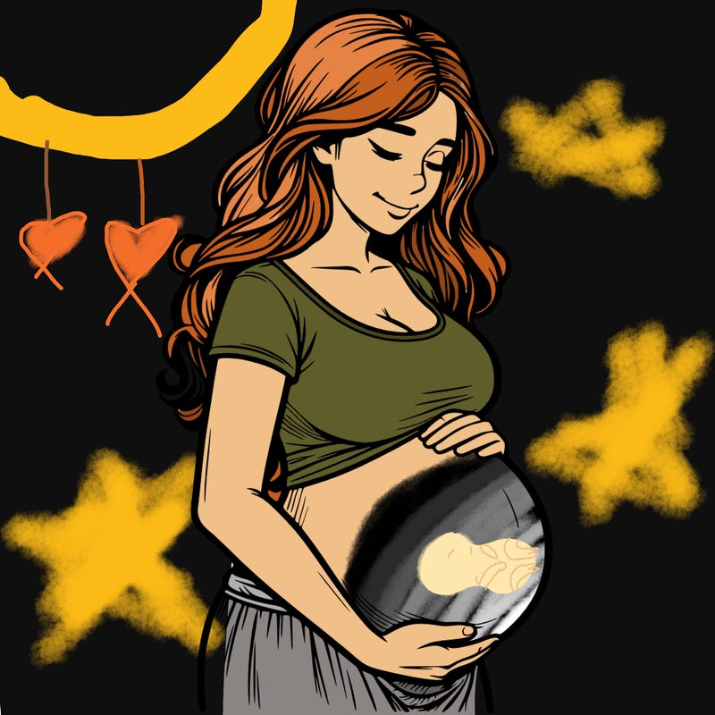 woman heavily pregnant realistic