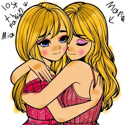 realistic girls hugging
