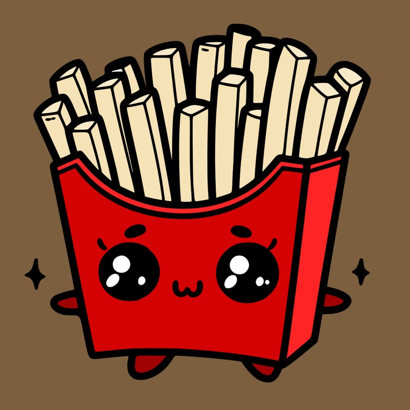 a cute. french fries
