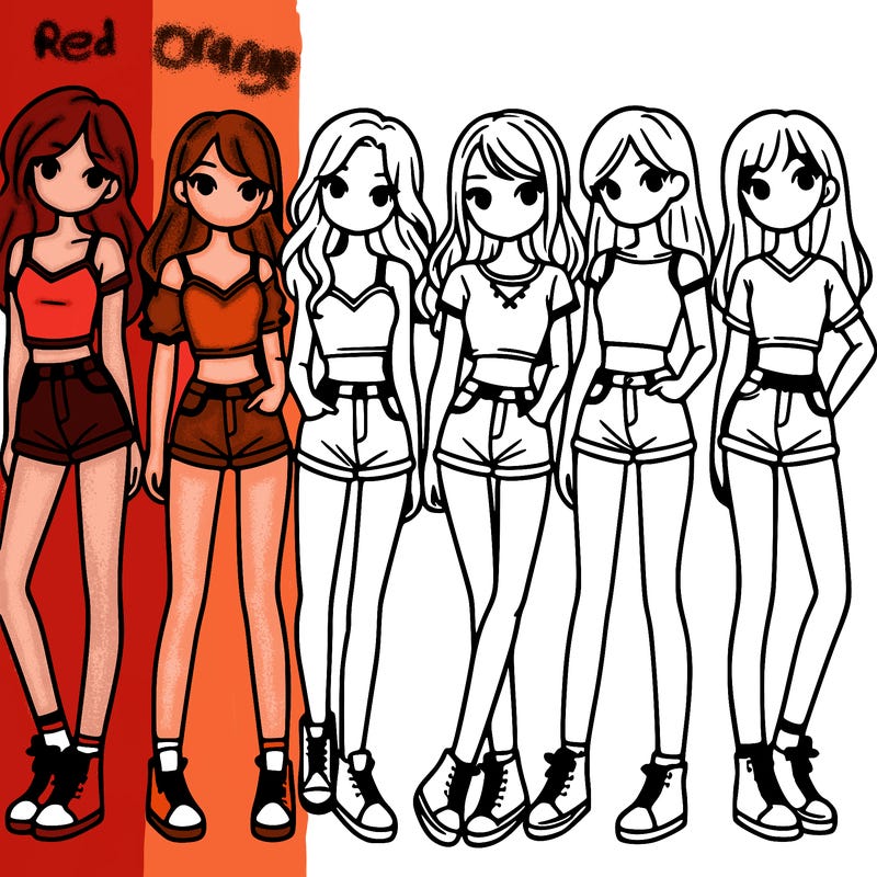 a group of girls wearing crop tops and shorts