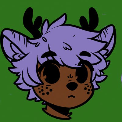 a humanoid deer with soft fluffy ears