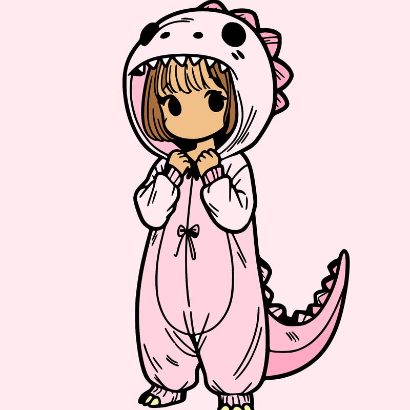dino onesies on girl