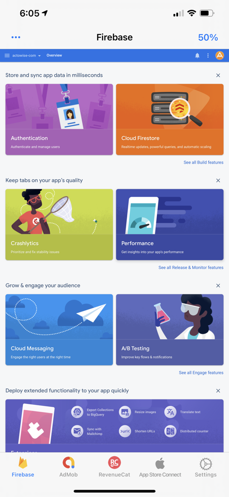 DashTabs: Firebase, AdMob … - Developer Tools App | MWM