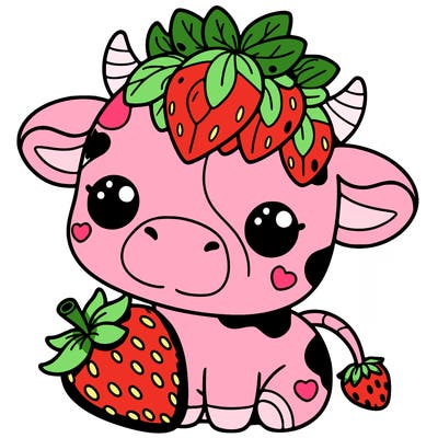 cute strawberry cow