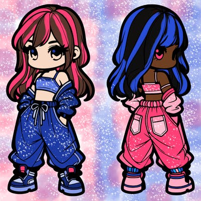 girl in crop top and baggy pants