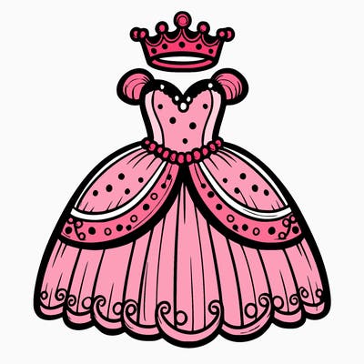 gown with tiara
