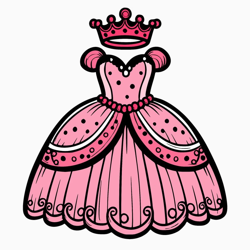 gown with tiara