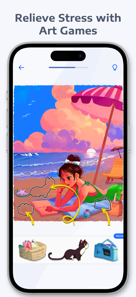 Jigsaw Art® - Puzzle Art Games - Gameplay relaxante de quebra-cabeça de arte de quebra-cabeça apresentando uma ilustração do pôr do sol na praia