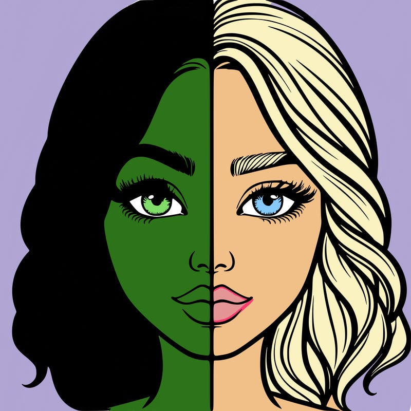 realistic girl split half