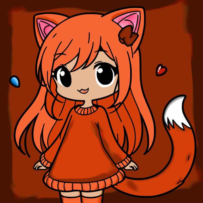 girl with cat ears and tail