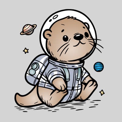 otter in a space suit
