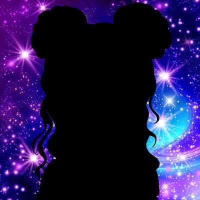 realistic girl with two buns in her hair