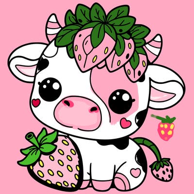 cute strawberry cow