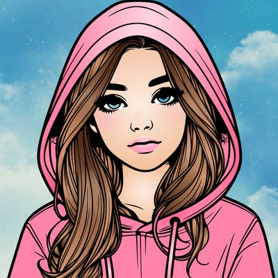 realistic girl with a hoodie
