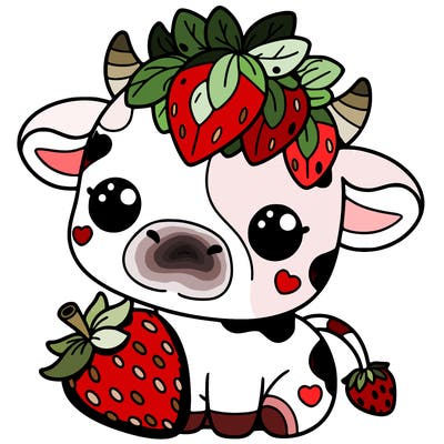 cute strawberry cow