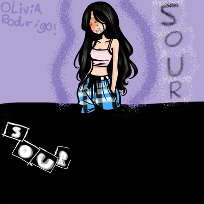 girl in baggy pants crop top and long hair