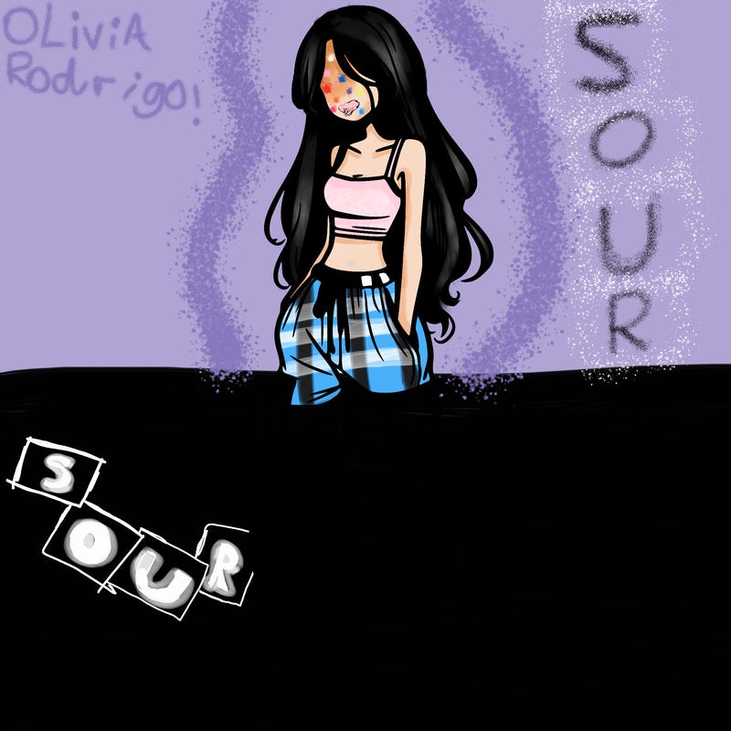 girl in baggy pants crop top and long hair