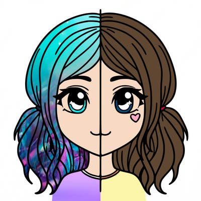 split girl just the face