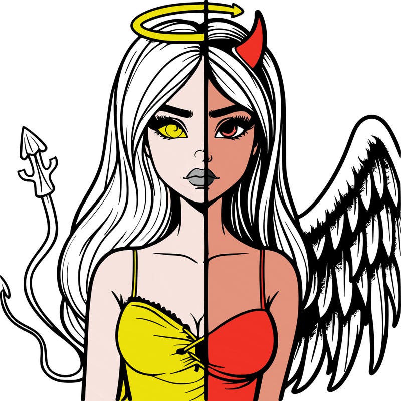 devil vs angel realistic girl