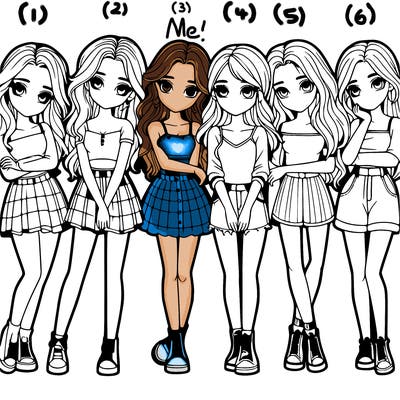 a group of girls realistic