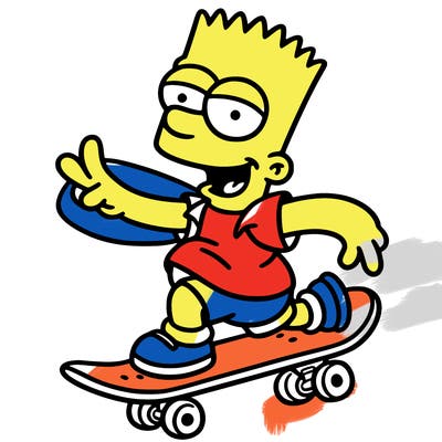 bart with skate board