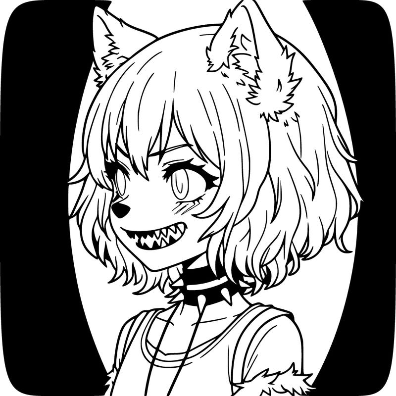 wolf girl with fangs
