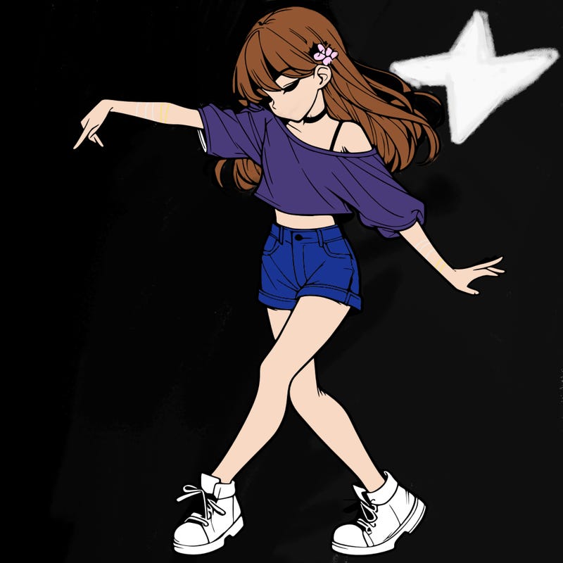 realistic girl danceing