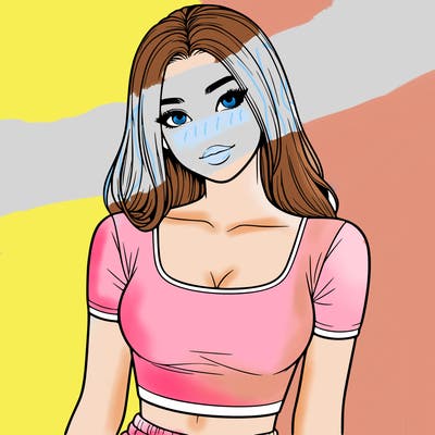realistic girl with crop top