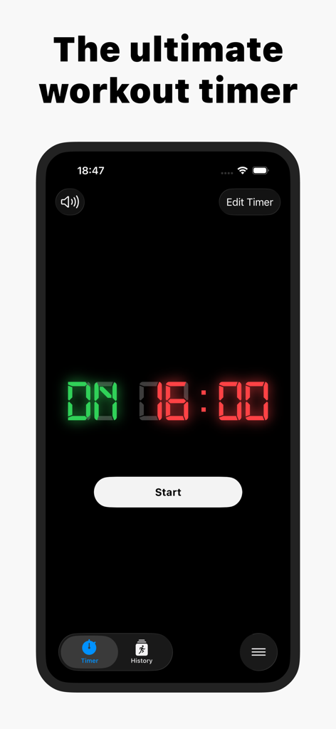 Box Timer - HIIT & Tabata - Cronômetro digital de alto contraste para treinamento HIIT e Tabata