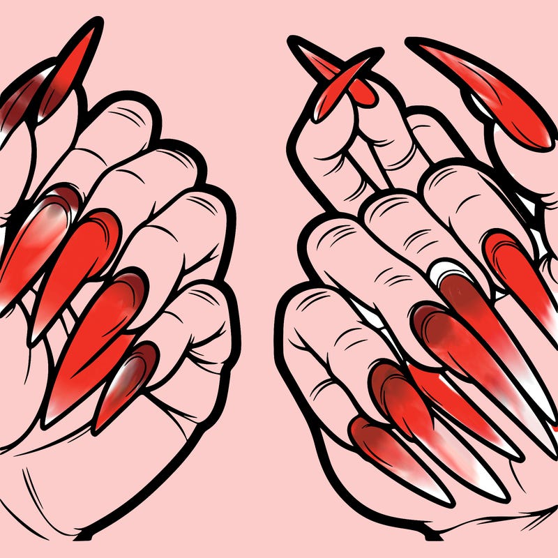 hands with long nails