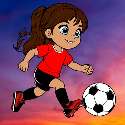 girl that plays soccer realistic