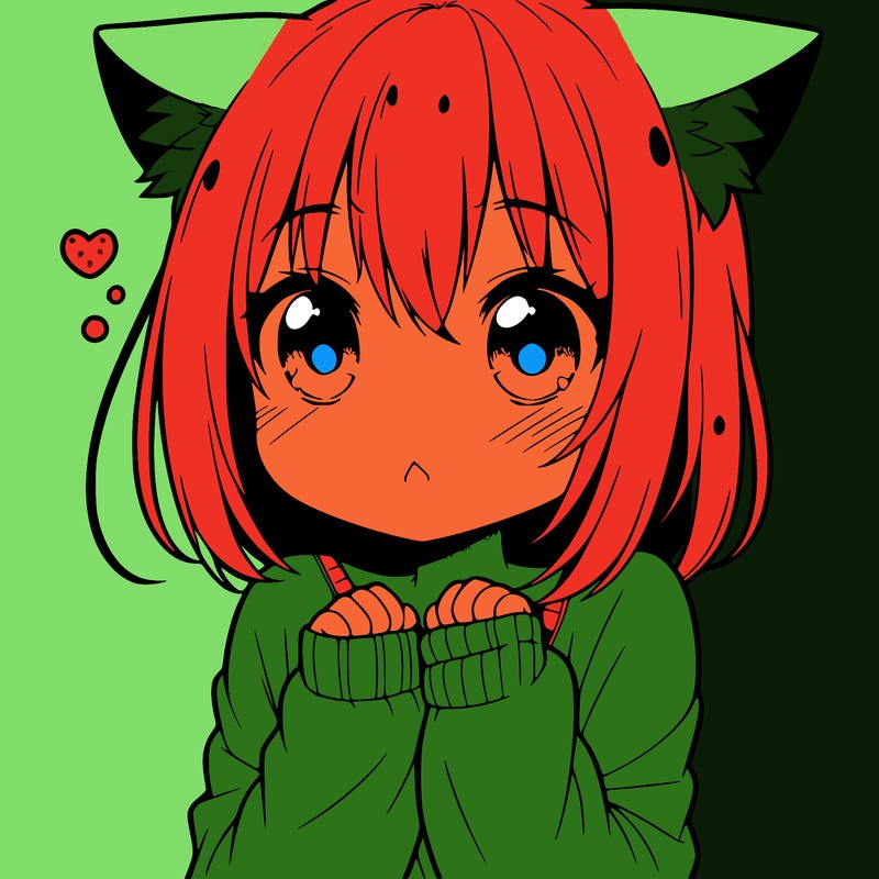 shy anime catgirl